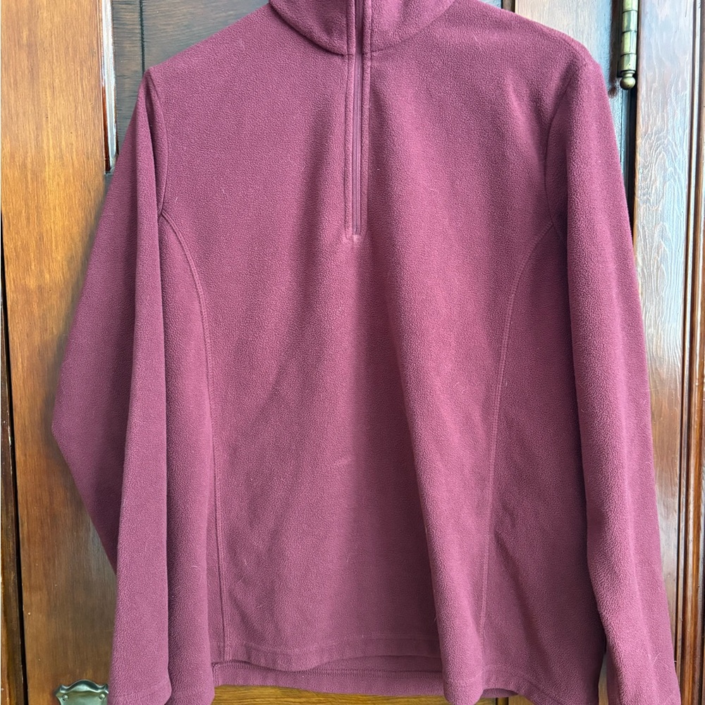 Lands' End Women's Zip Up Sweater - Rich Burgundy